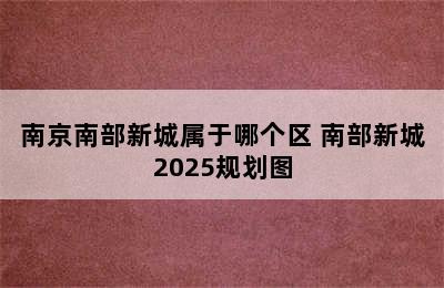 南京南部新城属于哪个区 南部新城2025规划图